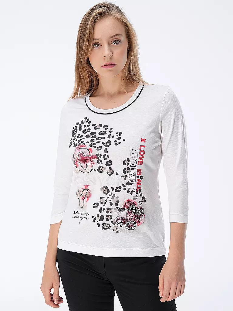 CANYON | Damen T-Shirt Leo Print | weiss