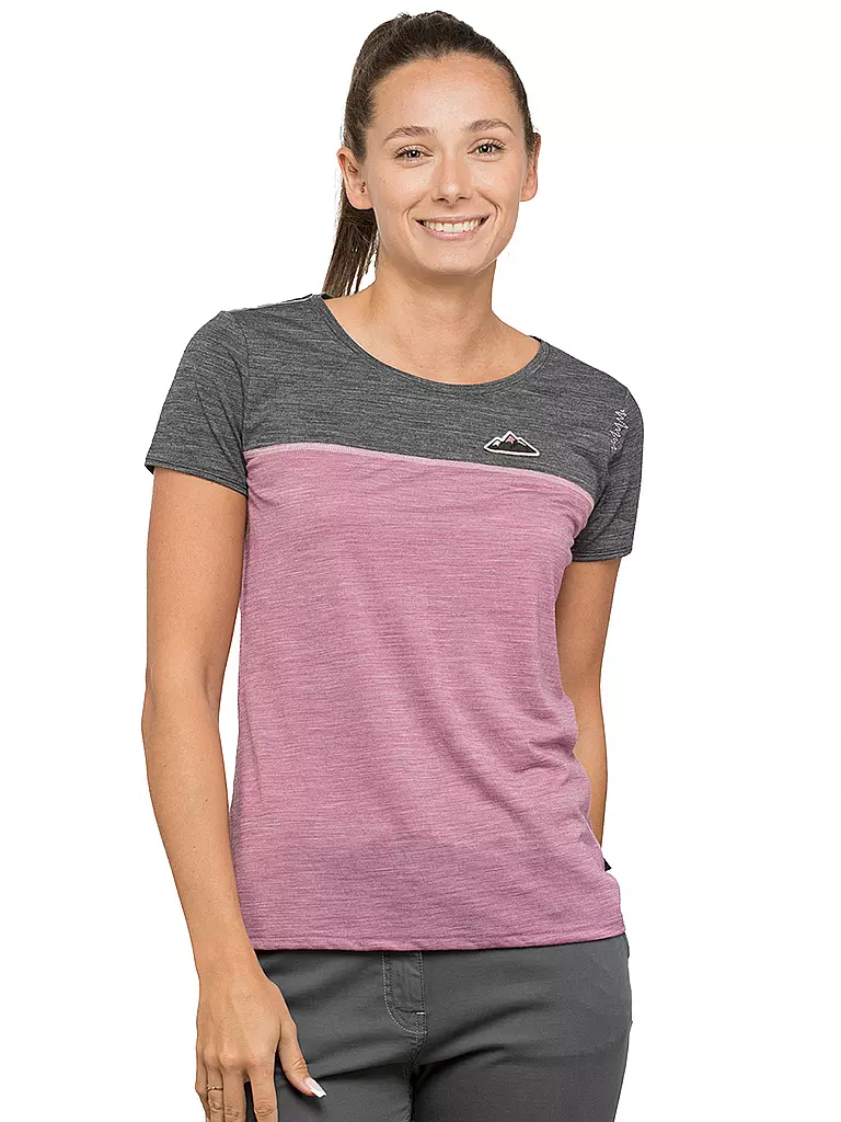 CHILLAZ | Damen Klettershirt Drei Zinnen Merino | dunkelrot