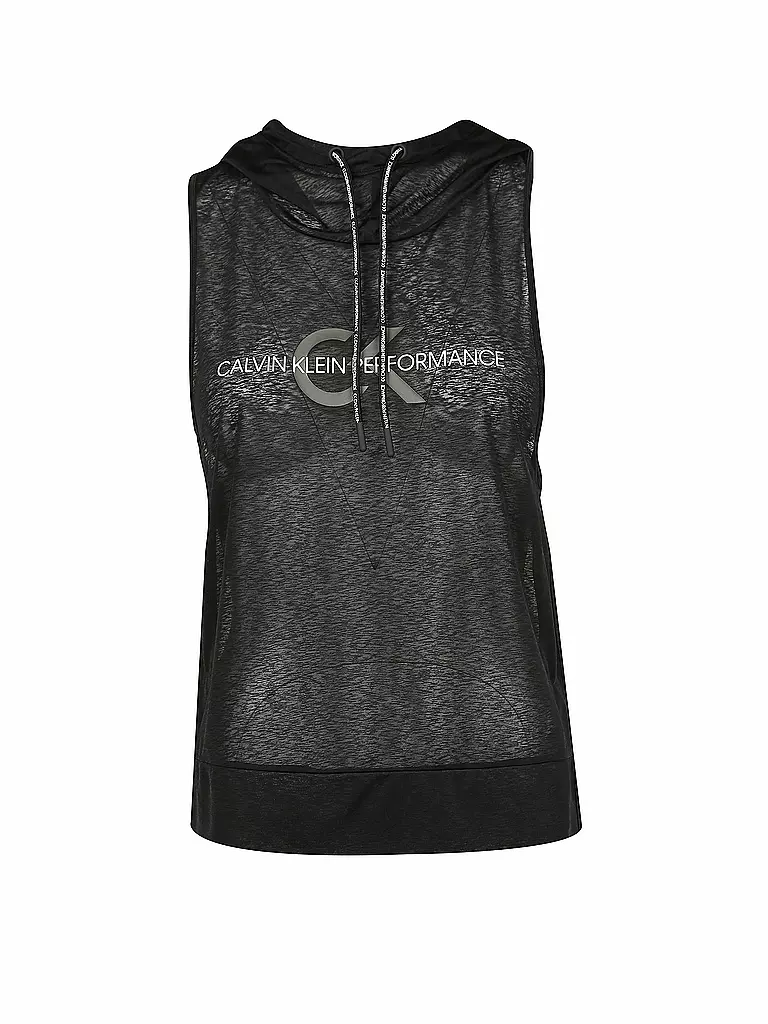 CK PERFORMANCE | Damen Fitness-Tanktop mit Kapuze | schwarz