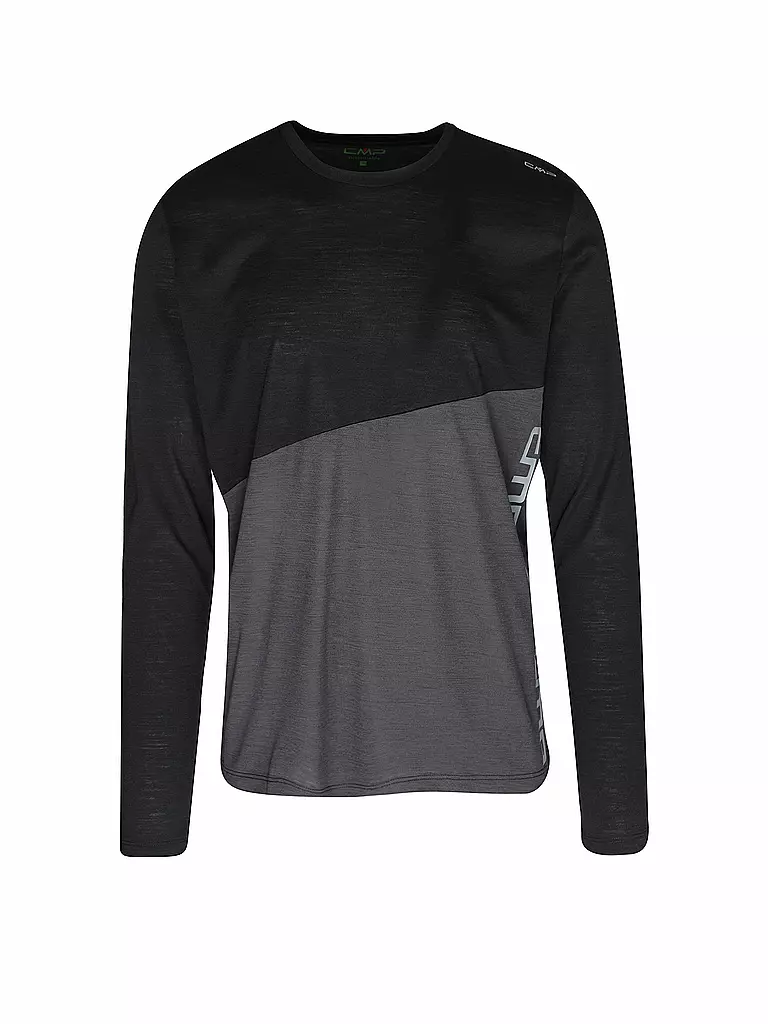 CMP | Herren Tourenshirt Unlimitech aus recyceltem Polyester und Merino | schwarz