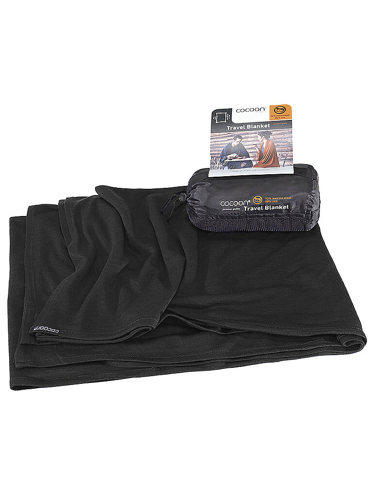 Cocoon COCOON Reisedecke Travel Blanket Merino Wool/Silk 180*140CM schwarz, schwarz