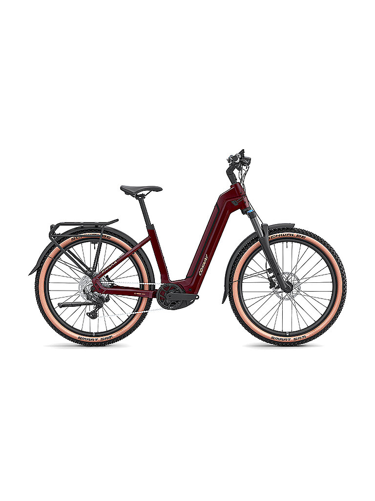 CONWAY CONWAY E-Bike Cairon C 1.0 800 Wave (Tiefeneinsteiger) dunkelrot | S, dunkelrot
