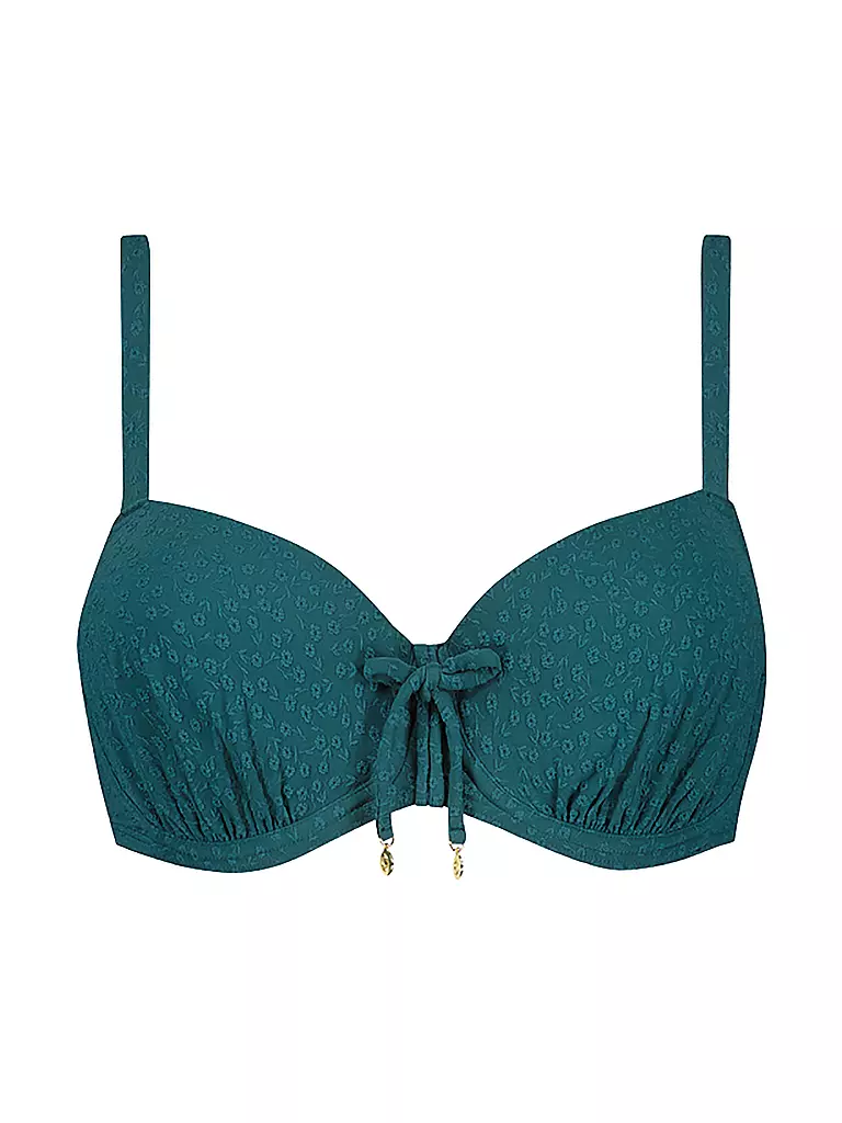 CYELL | Damen Bikinioberteil Flora Teal | dunkelgrün