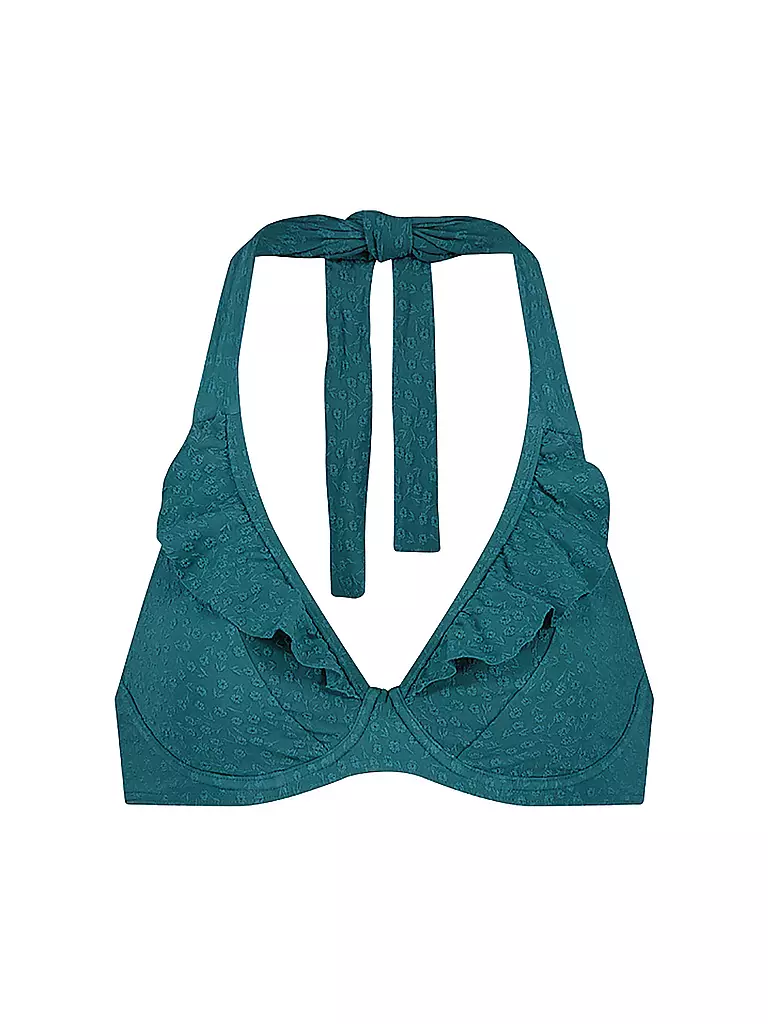 CYELL | Damen Bikinioberteil Flora Teal | dunkelgrün