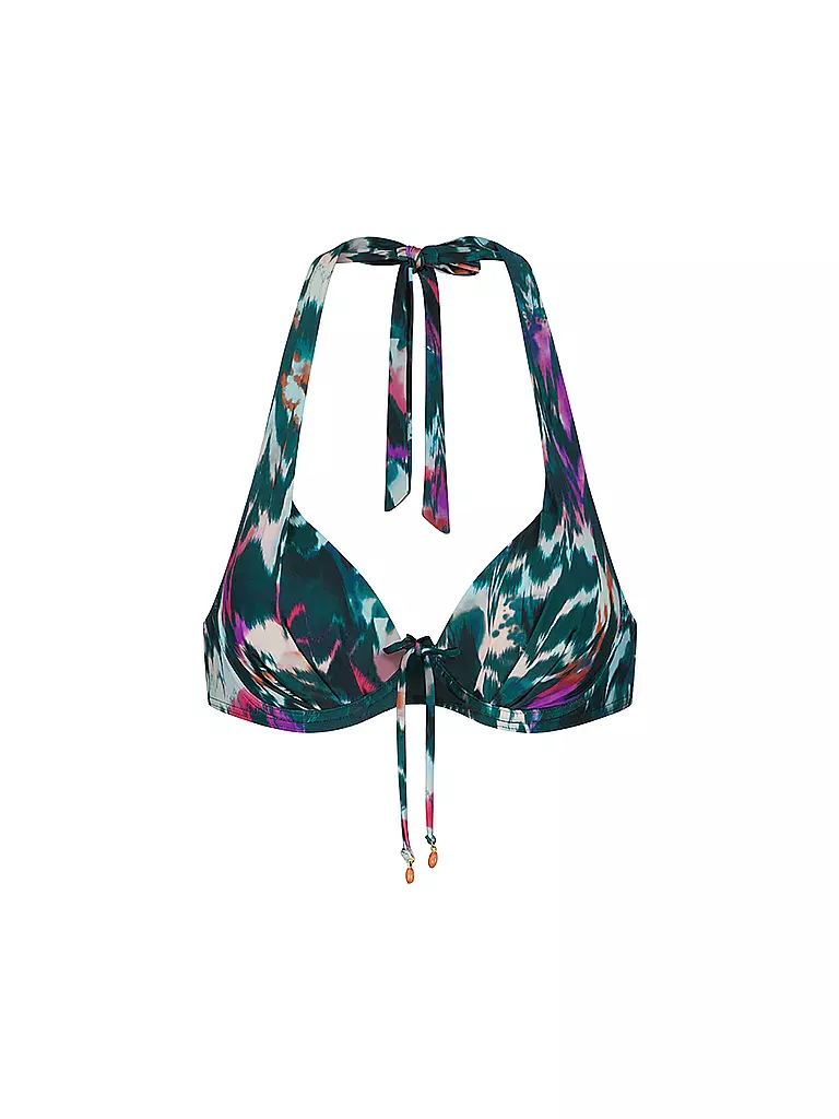 CYELL | Damen Bikinioberteil Ikat Teal | dunkelgrün