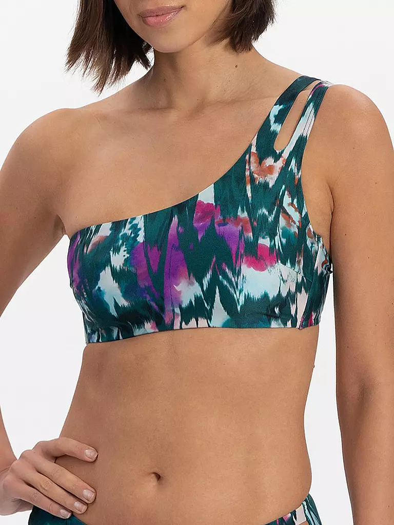 CYELL | Damen Bikinioberteil Ikat Teal | dunkelgrün