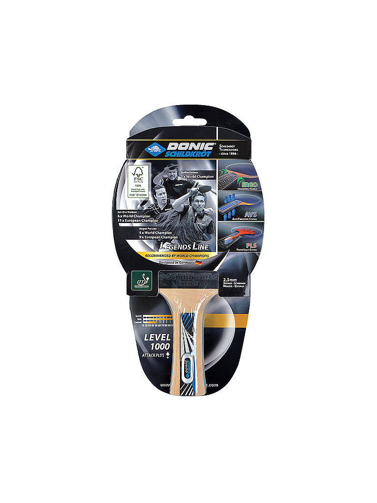 DONIC SCHILDKRÖT DONIC SCHILDKRÖT Tischtennisschläger Legends 1000 FSC schwarz, schwarz