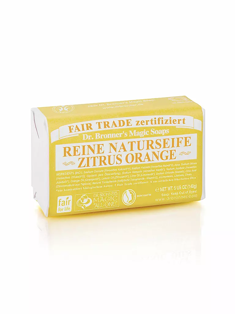 DR. BRONNERS Seifenblock Vegan "Zitrus/Orange" 140g