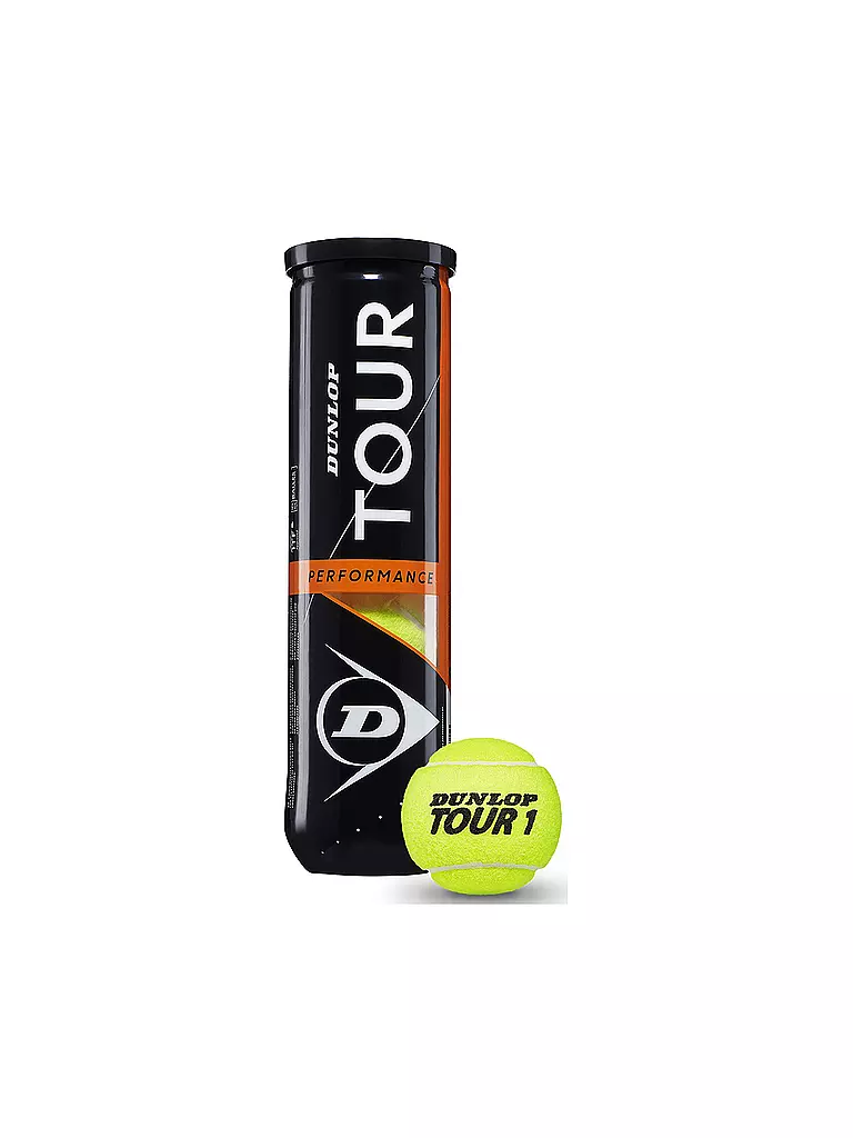 DUNLOP | Tennisbälle Tour Performance 4er Dose | gelb