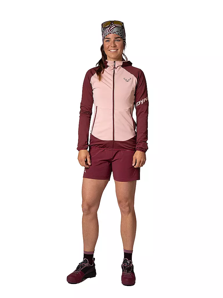 DYNAFIT | Damen Fleecejacke Transalper Light Polartec® Hoodie | dunkelrot