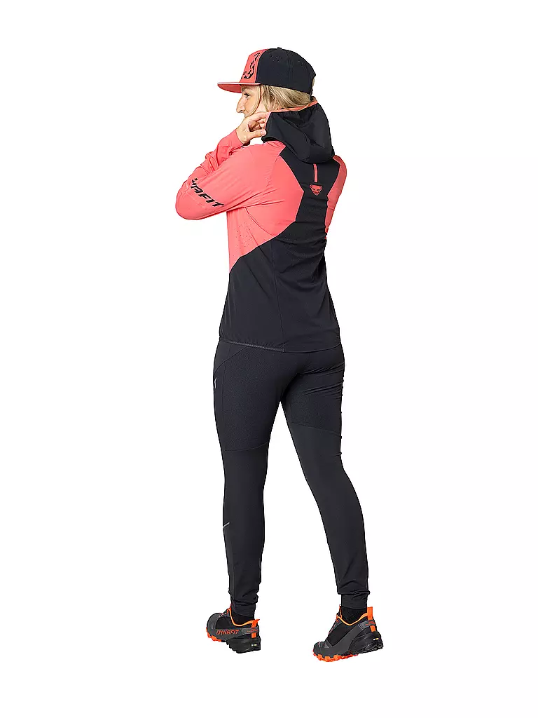 DYNAFIT | Damen Softshelljacke Traverse DST Hoodie | koralle