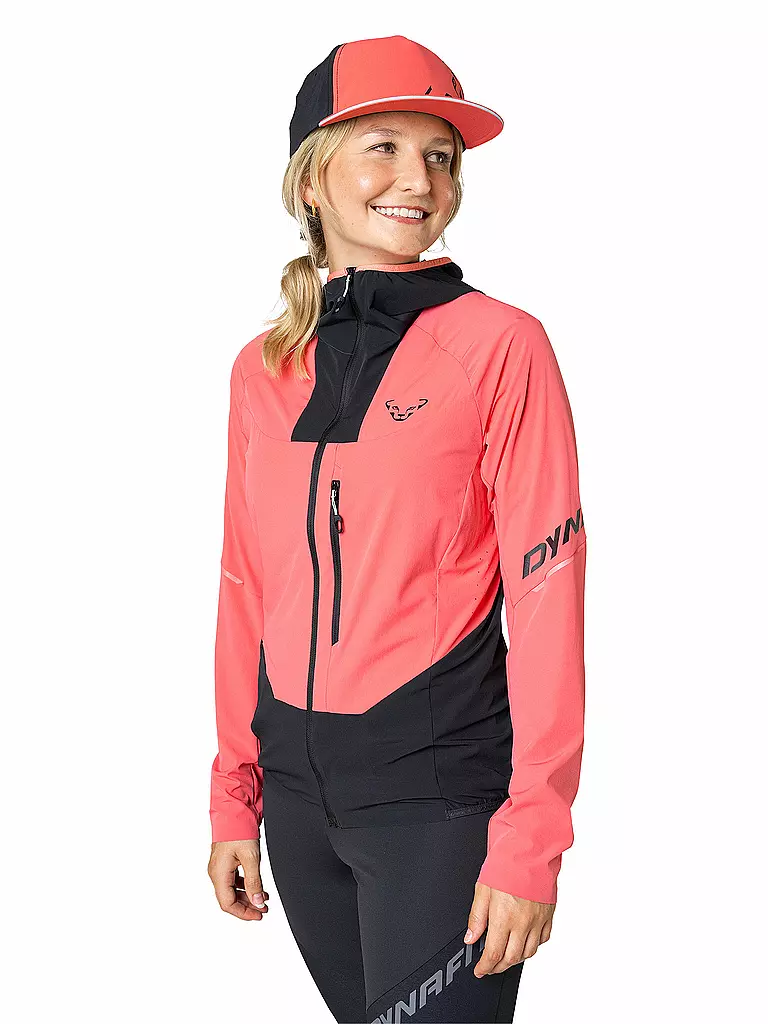 DYNAFIT | Damen Softshelljacke Traverse DST Hoodie | koralle