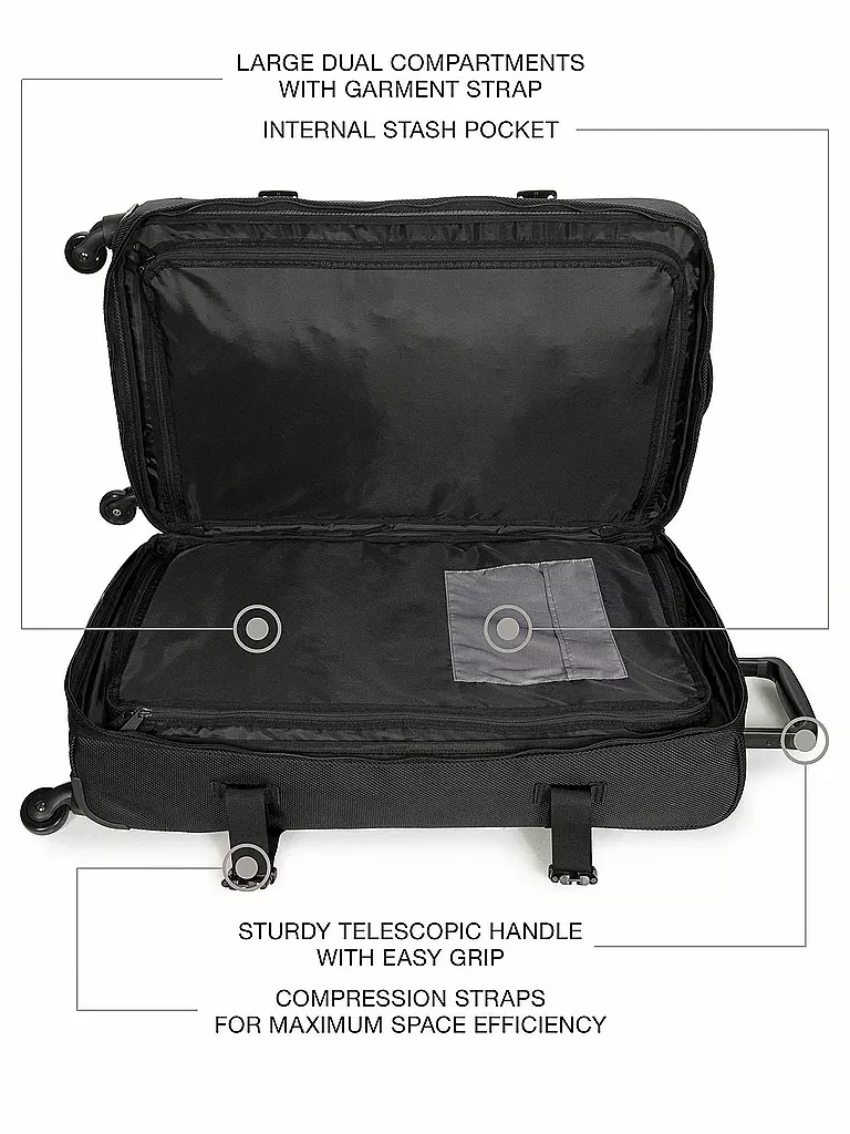 EASTPAK | Reisetrolley Trans4 CNNCT L 75L | schwarz