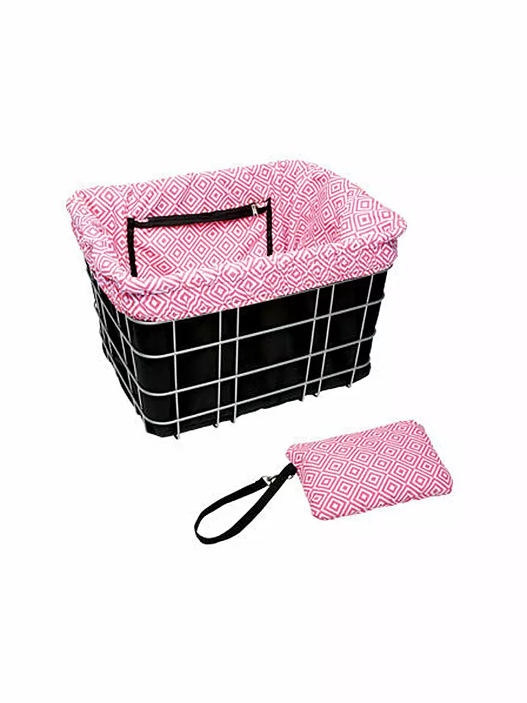 ELECTRA | Korbbeutel Basket Liner Mosaic Black/Pink | rosa