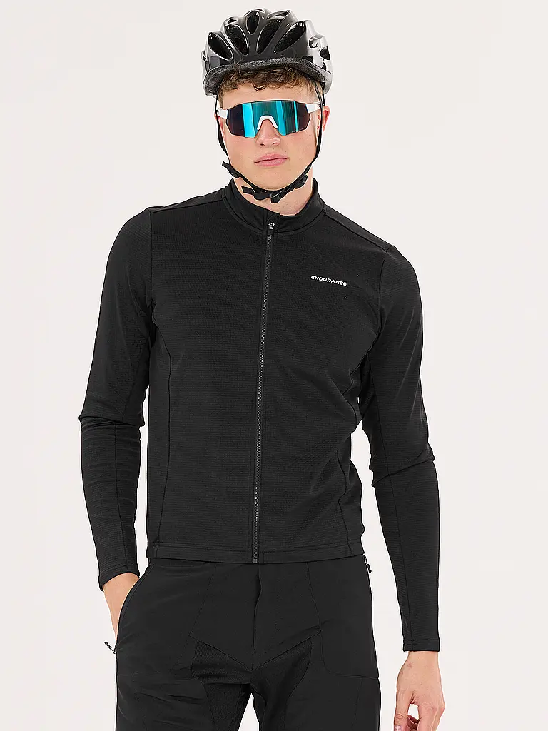 ENDURANCE | Herren Winter Radtrikot Megah | Schwarz