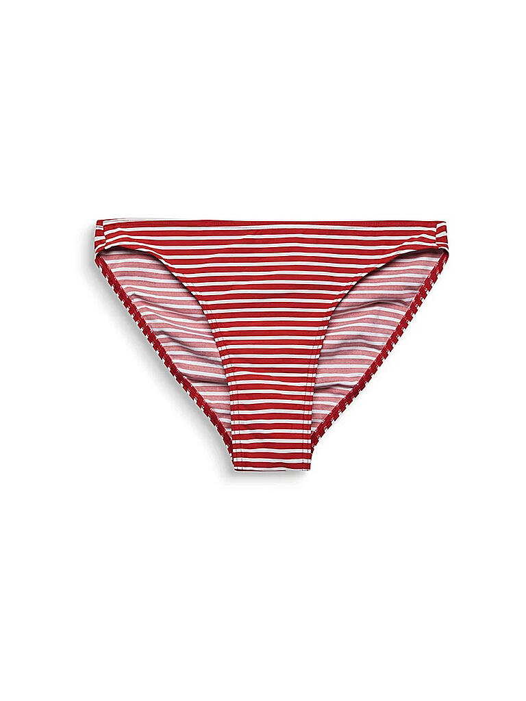 ESPRIT Damen Bikini Slip mit Streifen rot 36