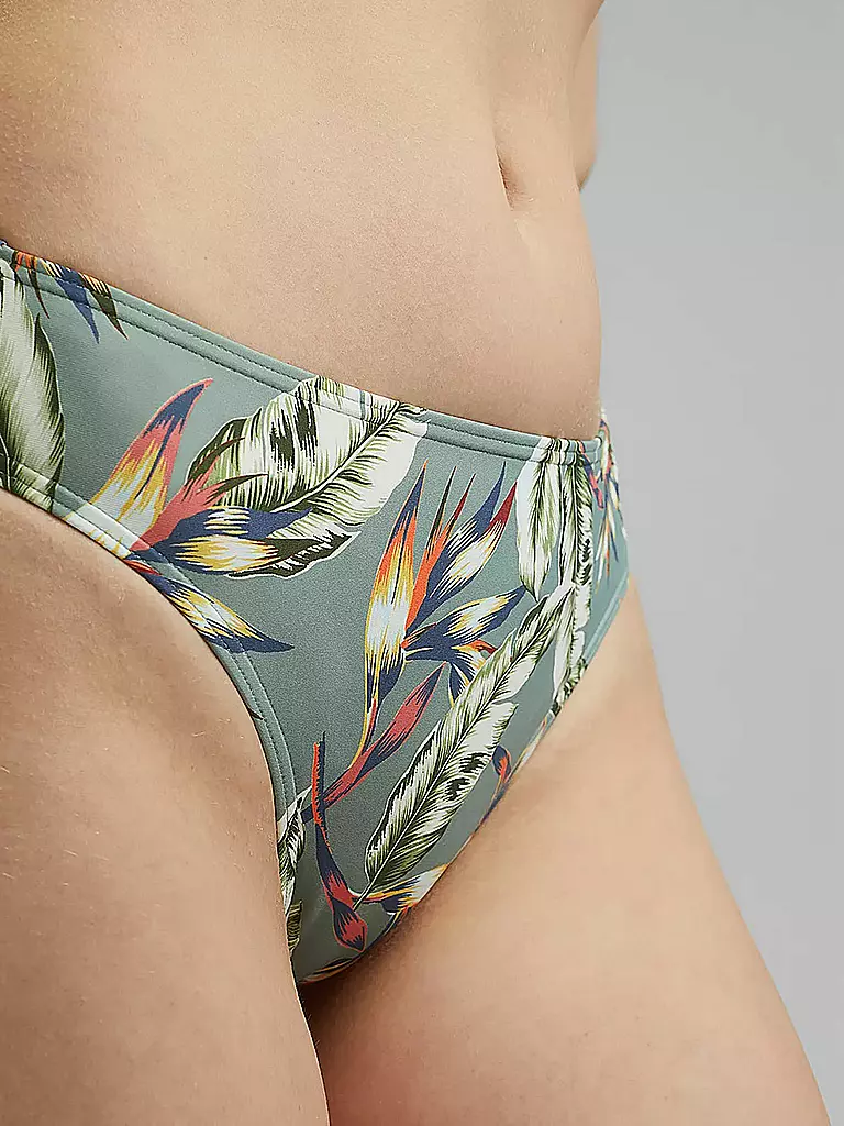 ESPRIT | Damen Bikinihose Classic Tropical Print | grün
