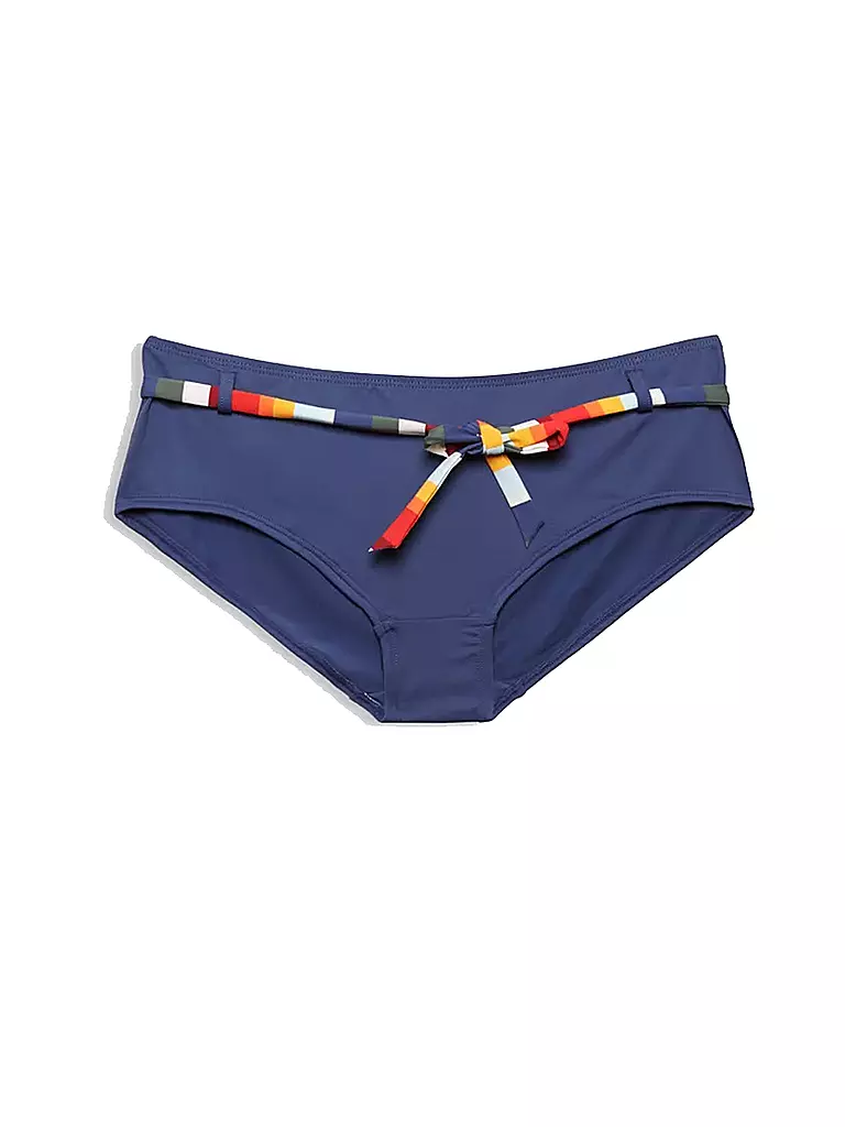 ESPRIT | Damen Bikinihose Hipster-Shorts mit Bindegürtel und Streifen | blau