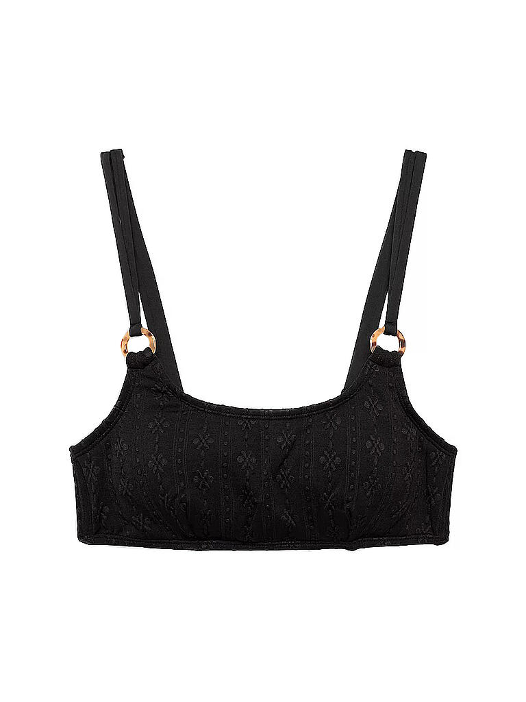 ESPRIT Damen Bikinioberteil BustierTop mit Musterstruktur wattiert schwarz