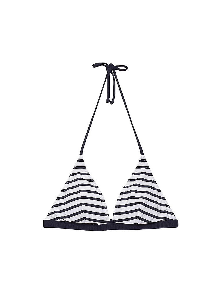 ESPRIT Damen Bikinioberteil mit Streifen wattiert blau