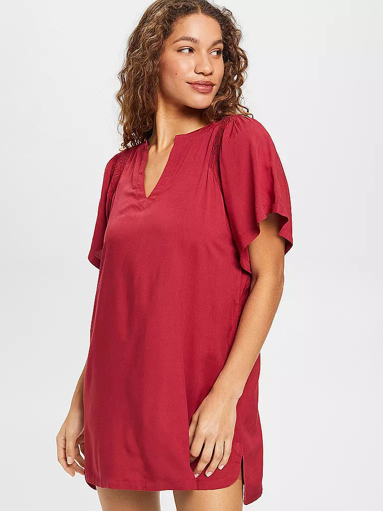 ESPRIT | Damen Strandkleid Tunika  | dunkelrot