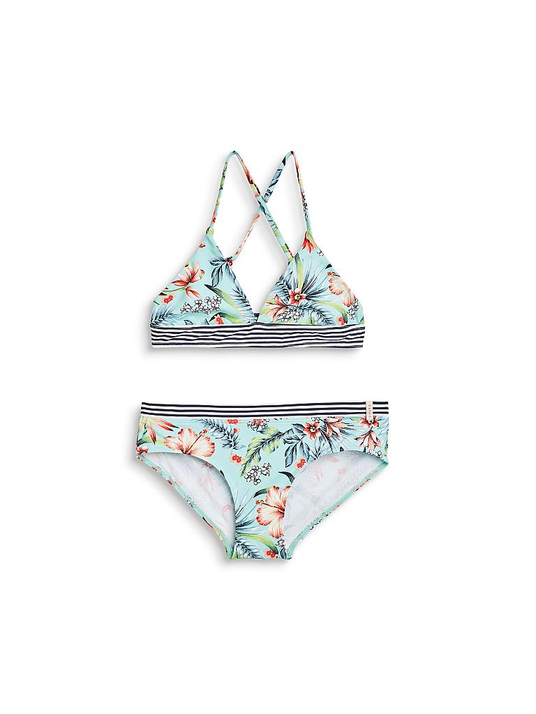 ESPRIT Mädchen BikiniSet Blumen türkis