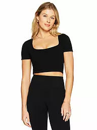 FABLETICS | Damen Fitnessshirt Sleek Seamless Cropped | schwarz