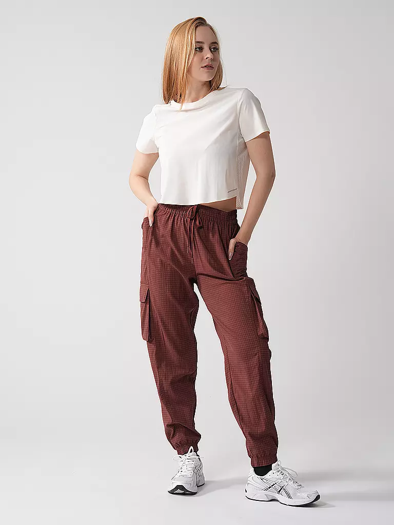 FABLETICS | Damen Jogginghose Ripstop Cargo | dunkelrot