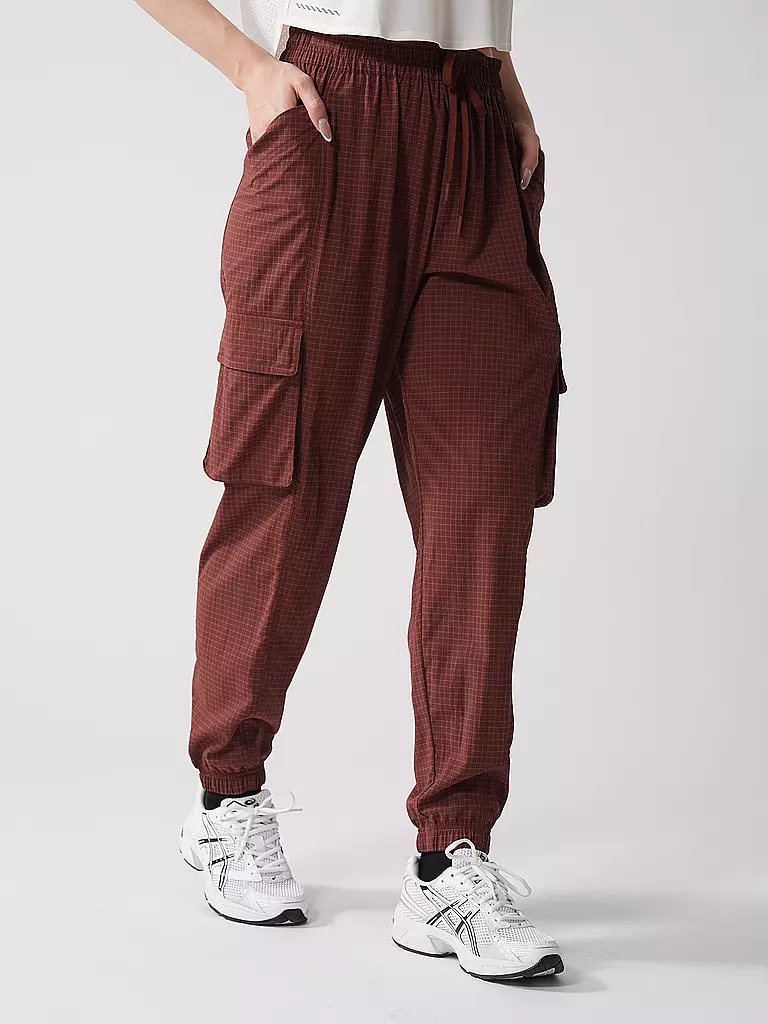 FABLETICS | Damen Jogginghose Ripstop Cargo | dunkelrot