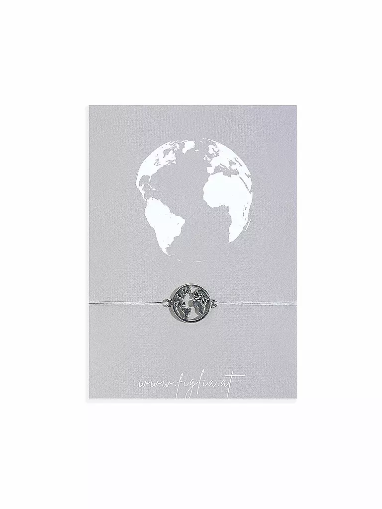 FIGLIA | Armband Weltkugel | grau