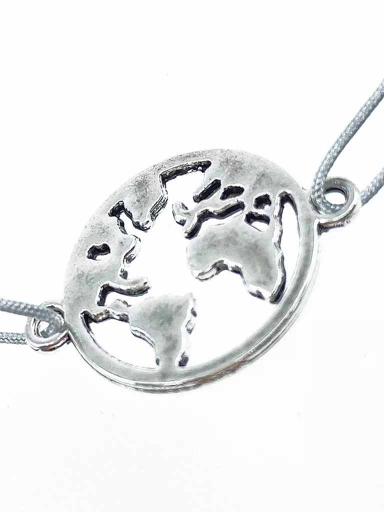 FIGLIA | Armband Weltkugel | grau