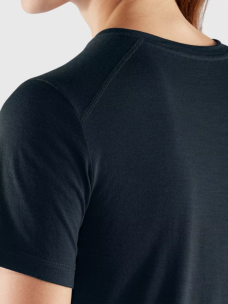 FJÄLLRÄVEN | Damen T-Shirt Abisko Wool SS W | dunkelblau