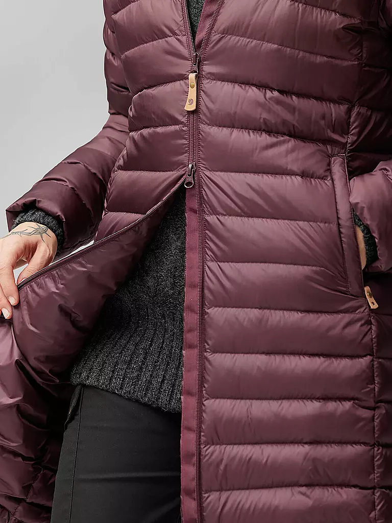 FJÄLLRÄVEN | Damen Winterjacke Snow Flake Down Hoodie | dunkelrot