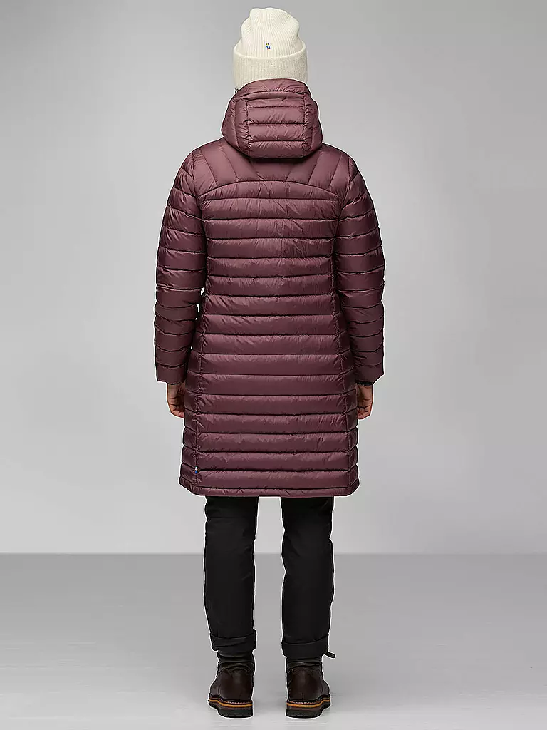 FJÄLLRÄVEN | Damen Winterjacke Snow Flake Down Hoodie | dunkelrot