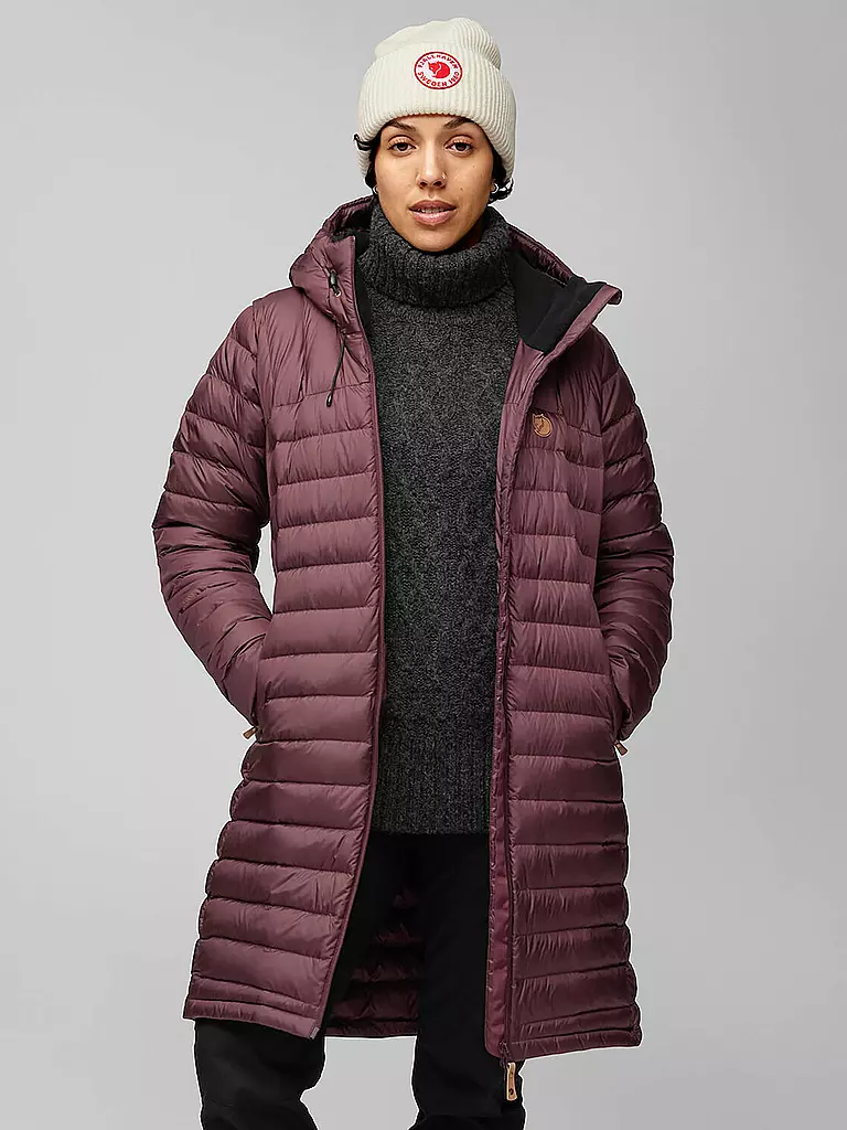 FJÄLLRÄVEN | Damen Winterjacke Snow Flake Down Hoodie | dunkelrot