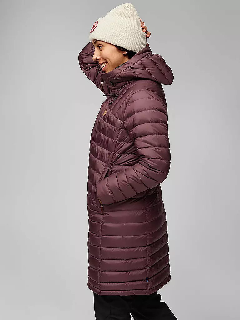 FJÄLLRÄVEN | Damen Winterjacke Snow Flake Down Hoodie | dunkelrot