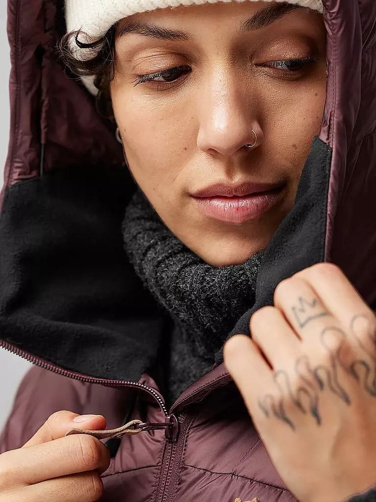 FJÄLLRÄVEN | Damen Winterjacke Snow Flake Down Hoodie | dunkelrot