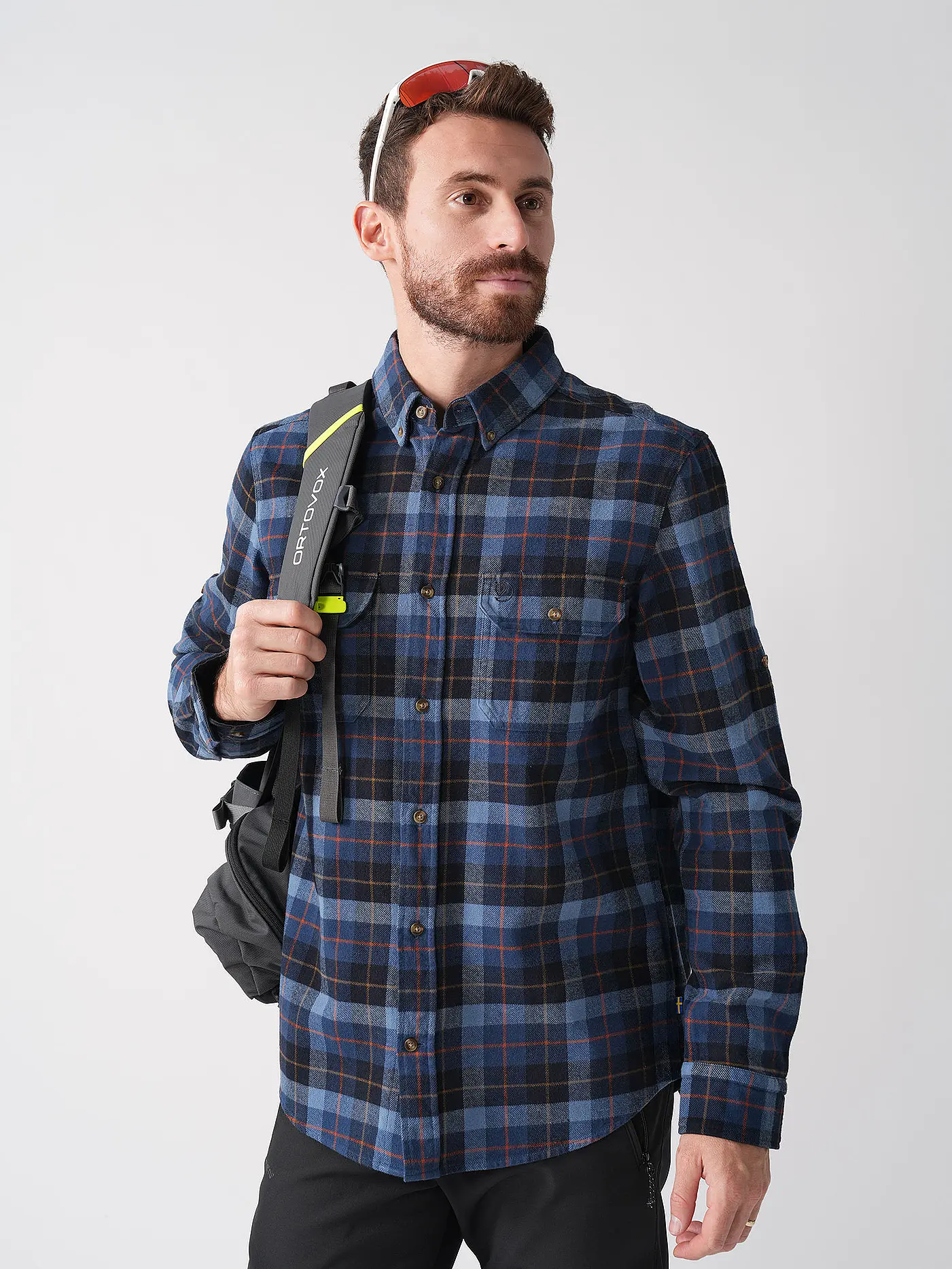 FJÄLLRÄVEN | Herren Flanellhemd Singi Heavy | dunkelblau