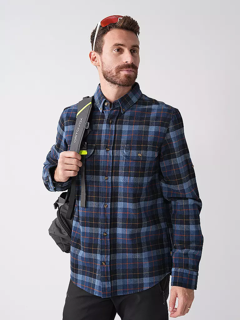 FJÄLLRÄVEN | Herren Flanellhemd Singi Heavy | dunkelblau