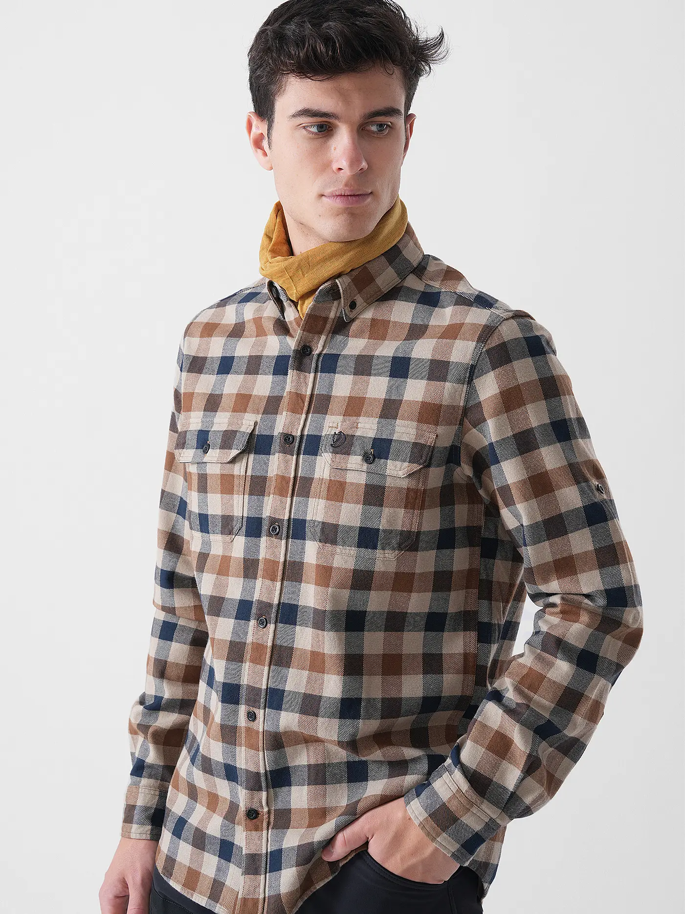 FJÄLLRÄVEN | Herren Flanellhemd Skog | senf