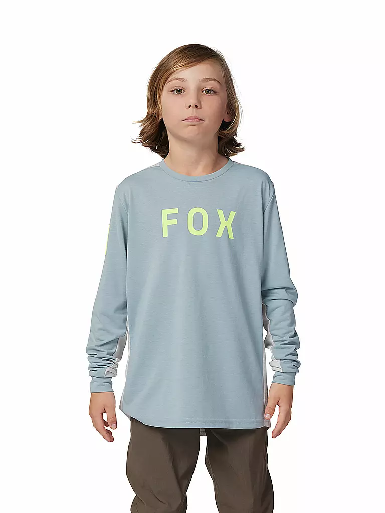 FOX | Kinder Radshirt  Langarm-Jersey Ranger Aviation drirelease®  | hellgrau