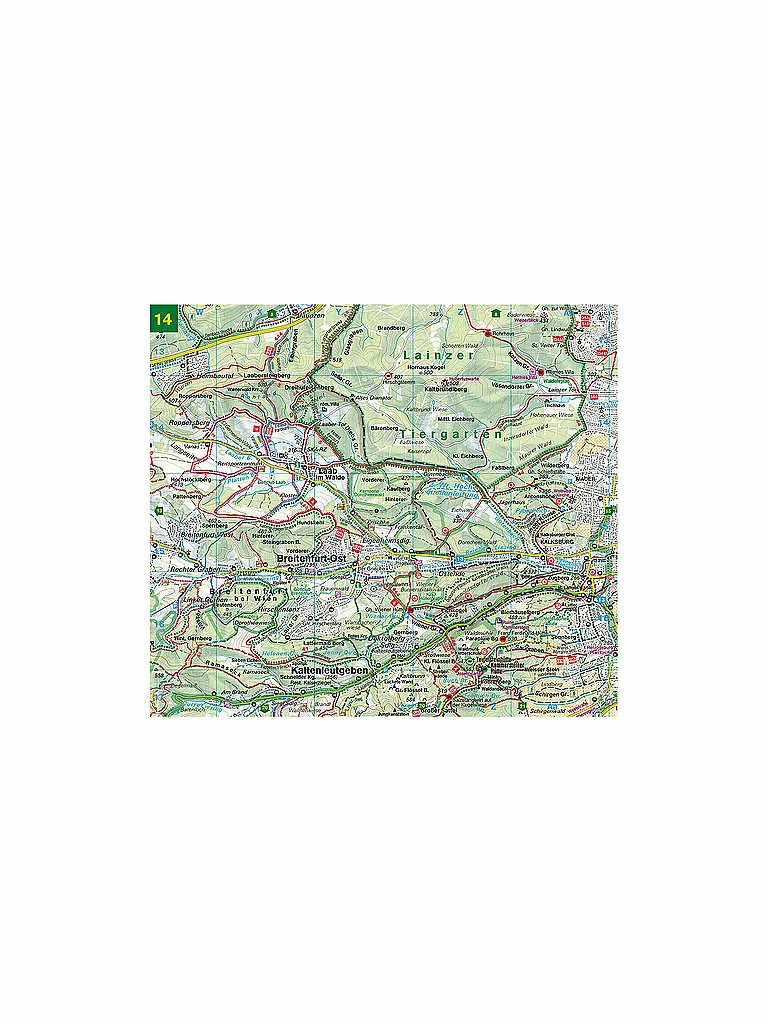 FREYTAG & BERNDT | Wanderkarte Wienerwald Maßstab 1:40.000 | keine Farbe