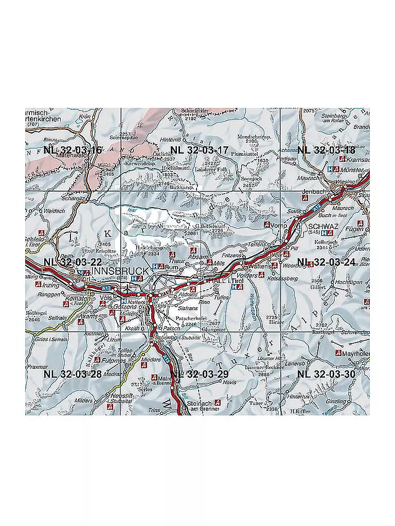 FREYTAG & BERNDT | BEV-Karte 2223-West, Innsbruck 1:25.000 | keine Farbe