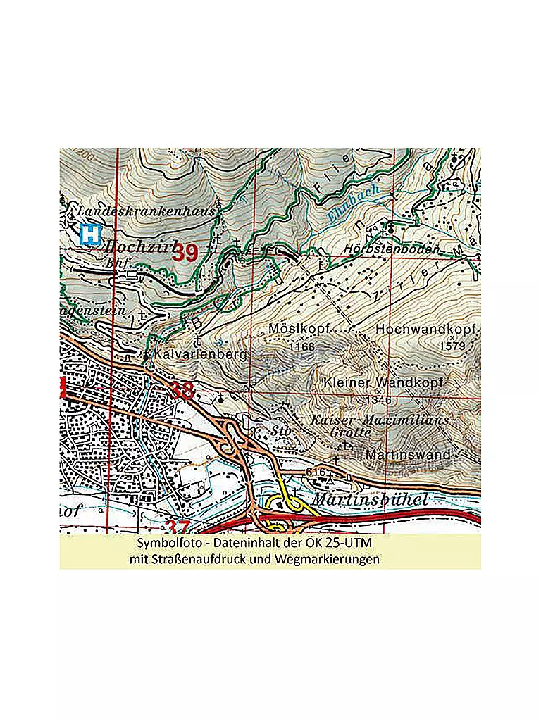 FREYTAG & BERNDT | BEV-Karte 2223-West, Innsbruck 1:25.000 | keine Farbe