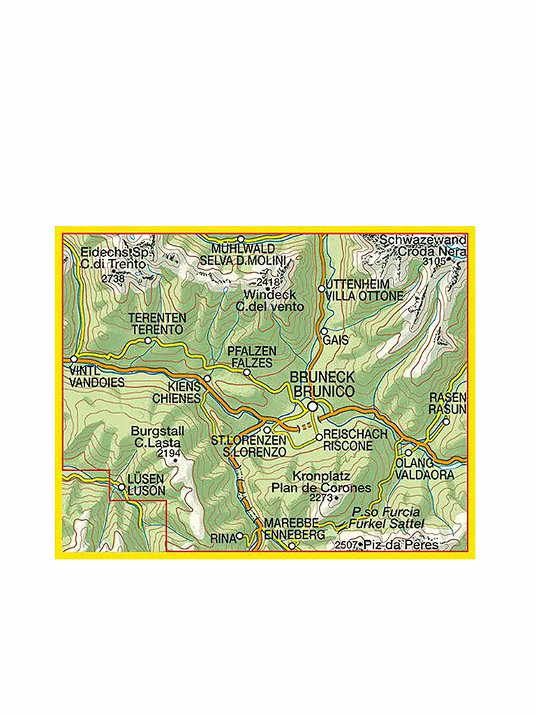 FREYTAG & BERNDT | Tabacco-Karte 033 Pustertal/Val Pusteria Bruneck/Brunico 1:25.000 | keine Farbe