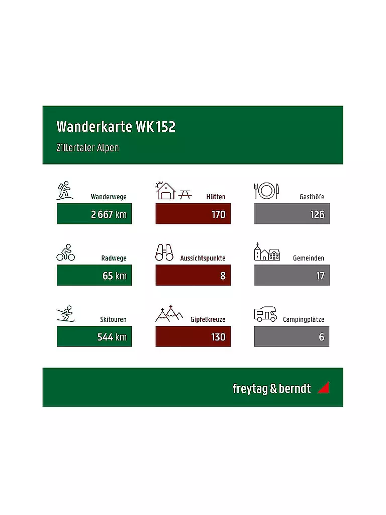 FREYTAG & BERNDT | Wanderkarte WK 0152 Zillertaler Alpen, 1:50.000 | keine Farbe