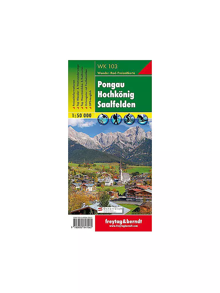 FREYTAG & BERNDT | Wanderkarte WK 103 Pongau - Hochkönig - Saalfelden, 1:50.000 | keine Farbe