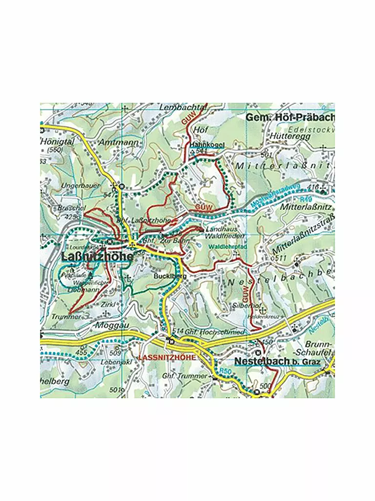 FREYTAG & BERNDT | Wanderkarte WK 133 Graz und Umgebung - Region Hügelland-Schöcklland - Gleisdorf - Weiz - Raabklamm, 1:50.000 | keine Farbe