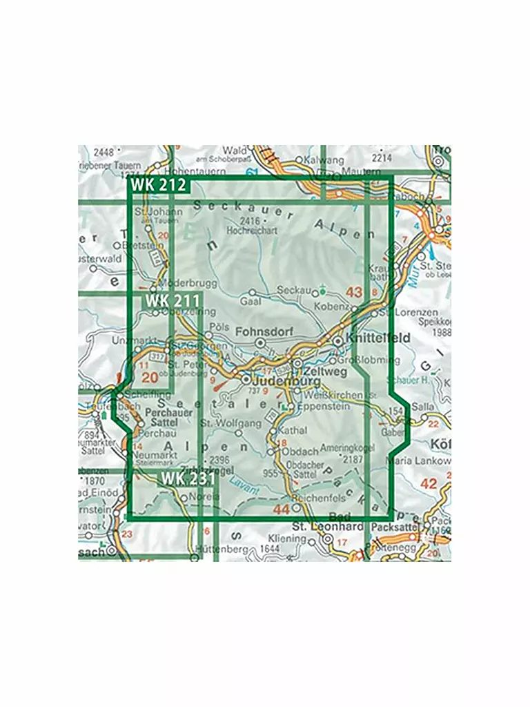 FREYTAG & BERNDT | Wanderkarte WK 212 Seetaler Alpen - Seckauer Alpen - Judenburg - Knittelfeld, 1:50.000 | keine Farbe