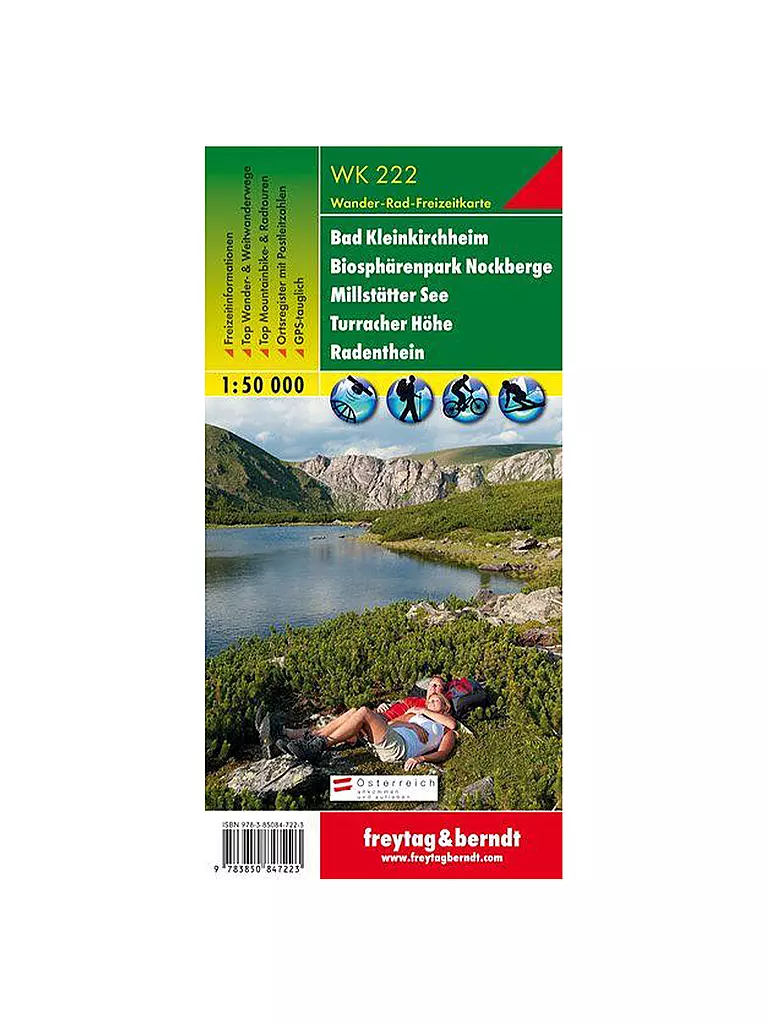 FREYTAG & BERNDT | Wanderkarte WK 222 Bad Kleinkirchheim-Biosphärenpark Nockberge-Millstätter See-Turracher Höhe-Radenthein, 1:50.000 | keine Farbe